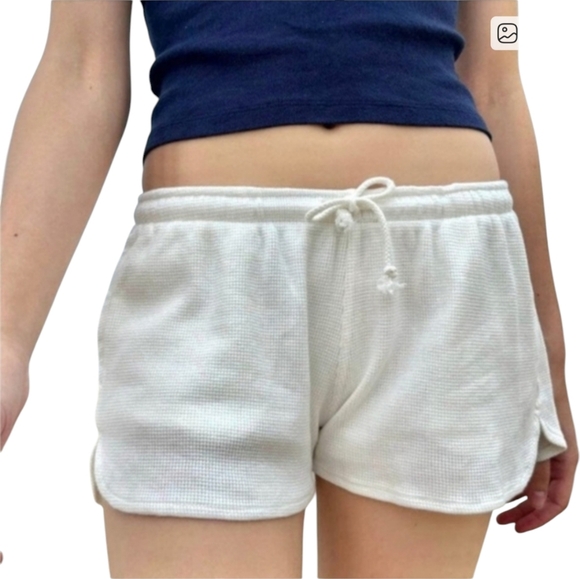 Brandy Melville Pants - Brandy Melville OS Waffle Cream Athletic Shorts Summer Beach Vibes